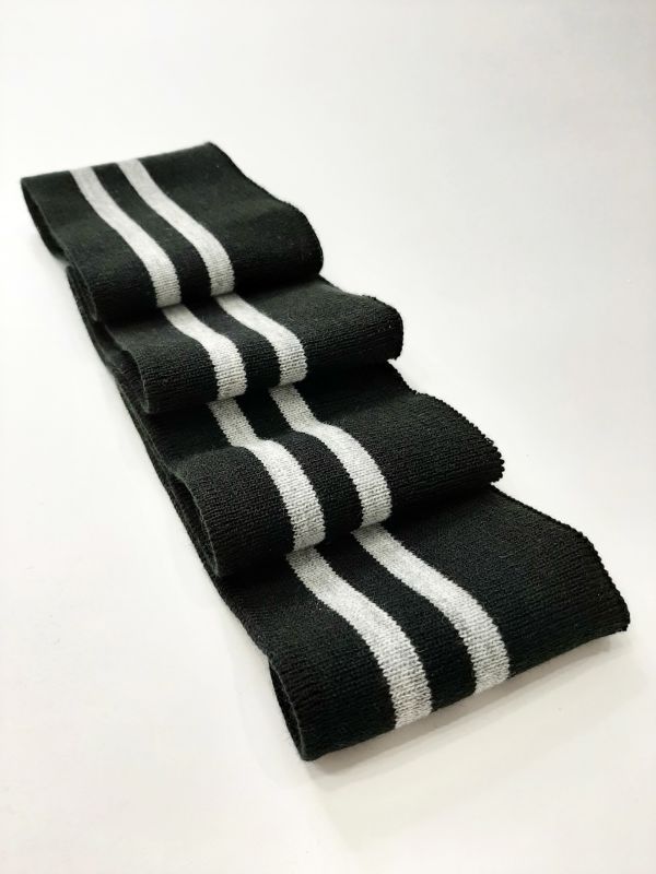 Довяз-манжет 8х100см черный+2полоски св.серый Акрил одинарный