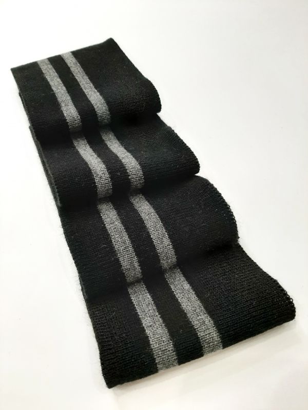 Довяз-манжет 8х100см черный+2полоски т.серый Акрил одинарный