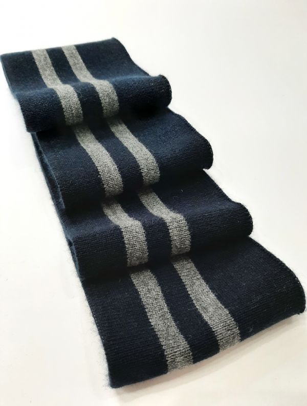 Довяз-манжет 8х100см т.синий+2полоски т.серый Акрил одинарный