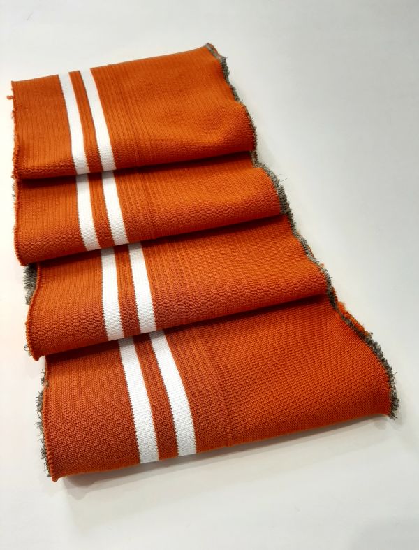 Довяз-манжет 16х140см оранж+2полоски белый полиэстр двойной Довяз-манжет 16х140см оранж+2полоски белый полиэстр двойной