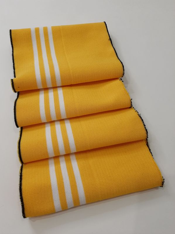 Довяз-манжет 16х150см желтый+3полоски белый полиэстр двойной Довяз-манжет 16х150см желтый+3полоски белый полиэстр двойной