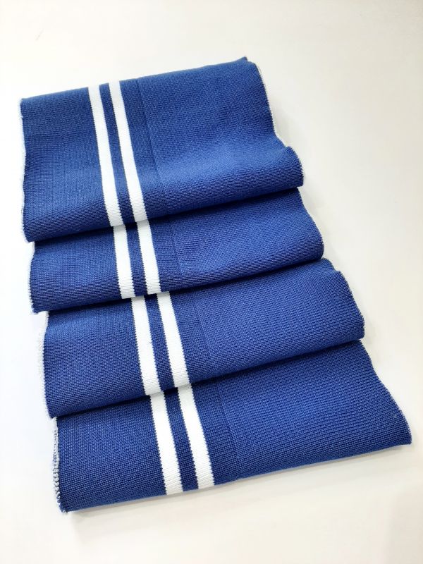 Довяз-манжет 16х150см электрик+2полоски белый полиэстр двойной