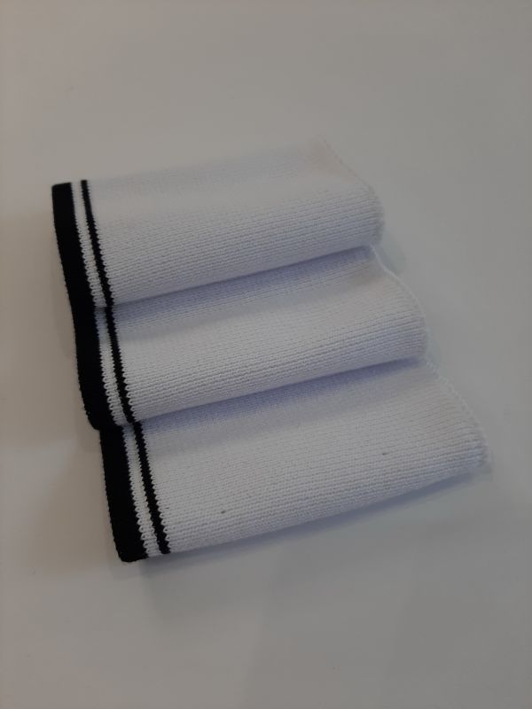 Довяз-воротник-манжет 10х42см М/L белыйый+2полоски черный хб