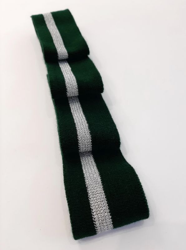 Довяз-манжет 4х100см зеленый+1полоска серебро Акрил одинарный