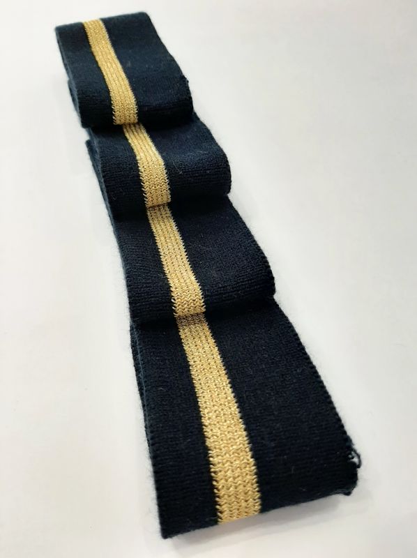 Довяз-манжет 4х100см т.синий+1полоска золото Акрил одинарный