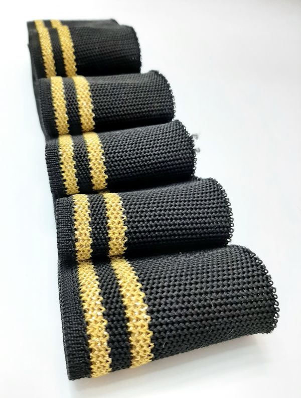 Довяз-манжет 7х150см черный+2полоски золото люрекс полиэстр одинарный