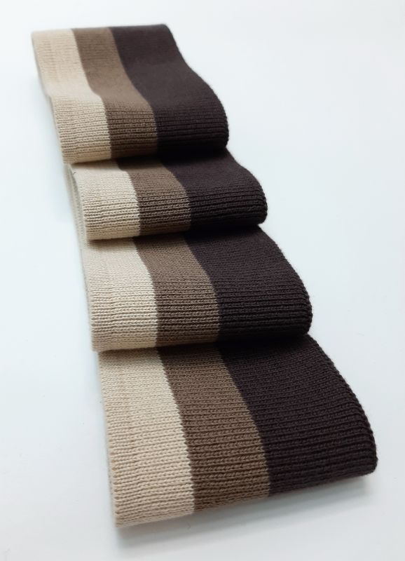 Довяз-манжет 6х100см 3цвета беж+какао+шоколад ХБ одинарный