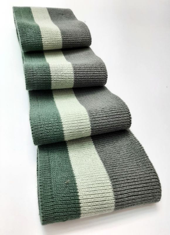 Довяз-манжет 6х100см 3цвета бутылочн+оливка+хаки ХБ одинарный