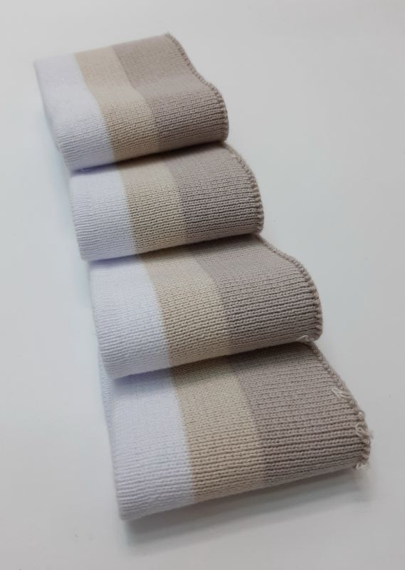 Довяз-манжет 6х100см 3цвета белый+сл.кость+беж ХБ одинарный