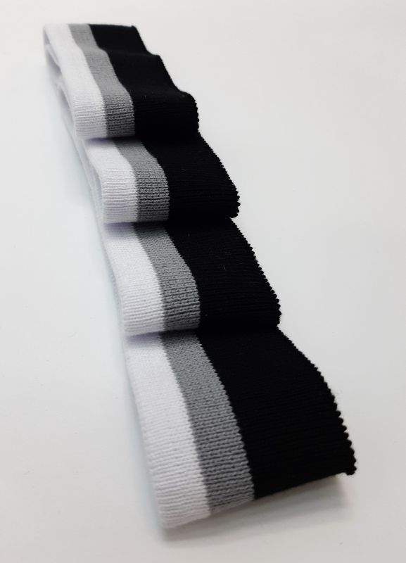 Довяз-манжет 4х100см 3цвета белый+серый+черн. ХБ одинарный