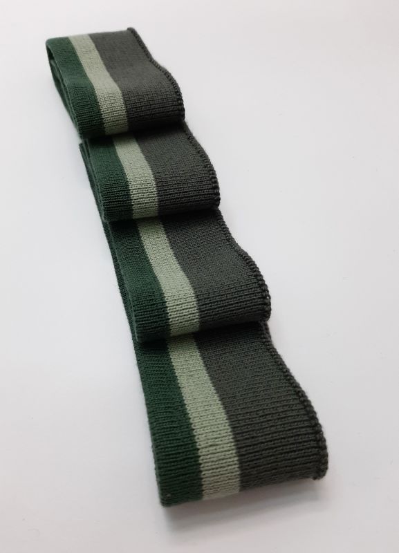 Довяз-манжет 4х100см 3цвета бутылочн+оливка+хаки ХБ одинарный