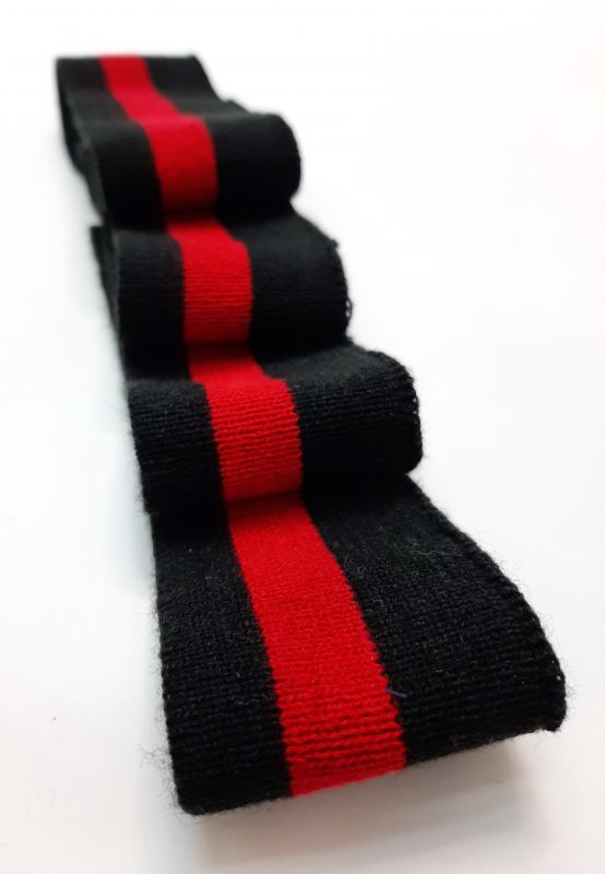 Довяз-манжет 4х100см черный+1полоска красный Акрил одинарный