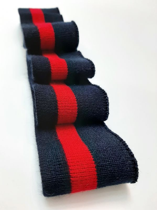 Довяз-манжет 4х100см т.синий+1полоска красный Акрил одинарный