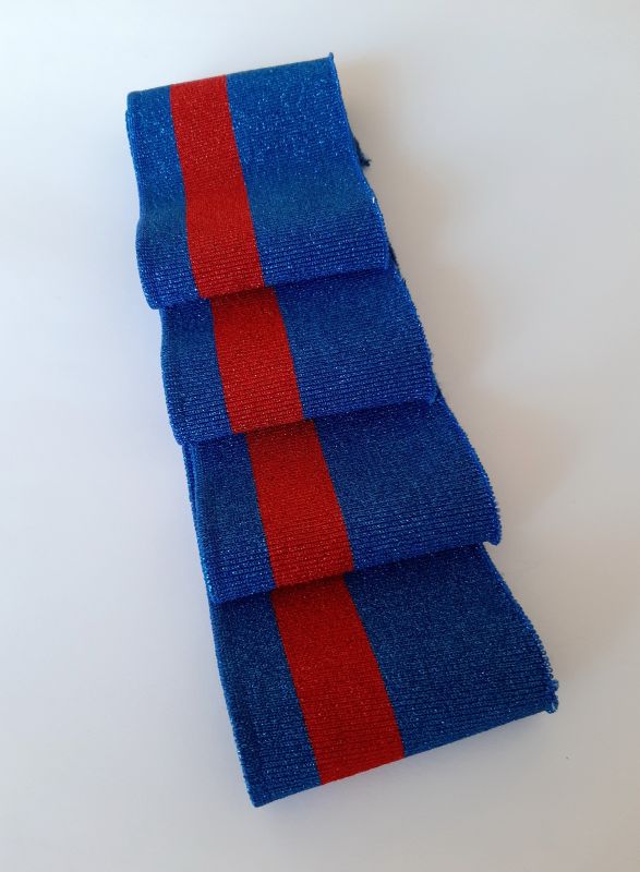 Довяз-манжет 8х100см Синий люрекс+полоса 22мм красный люрекс полиэстер одинарный