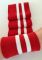 Дов'яз-манжет 8х100см червоний+2 смужки білий бавовна одинарний