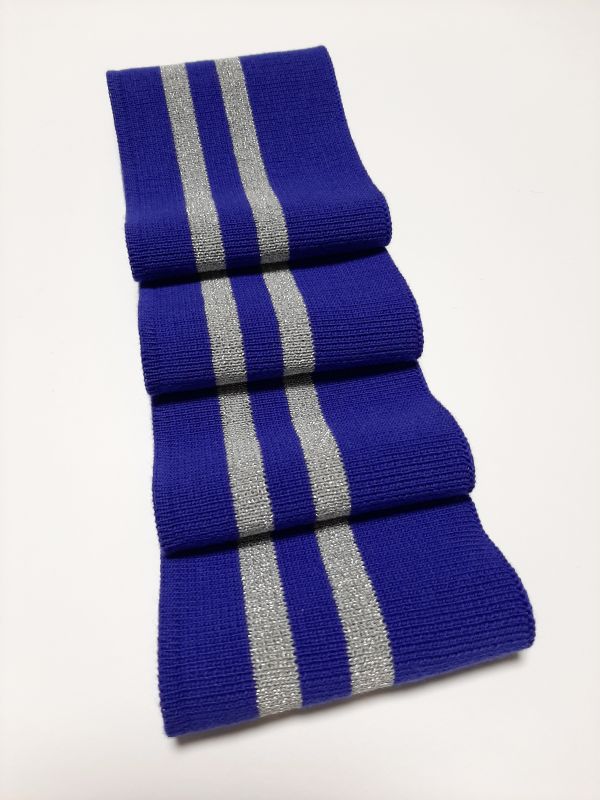 Довяз-манжет 8х100см электрик+2полоски серебро ХБ одинарный