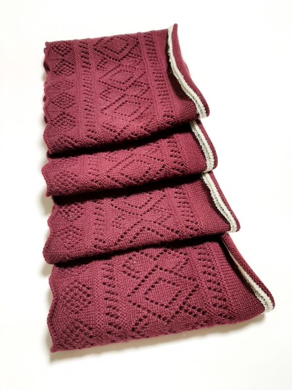 Довяз-манжет 16х100см Ажурный ромбы баклажан