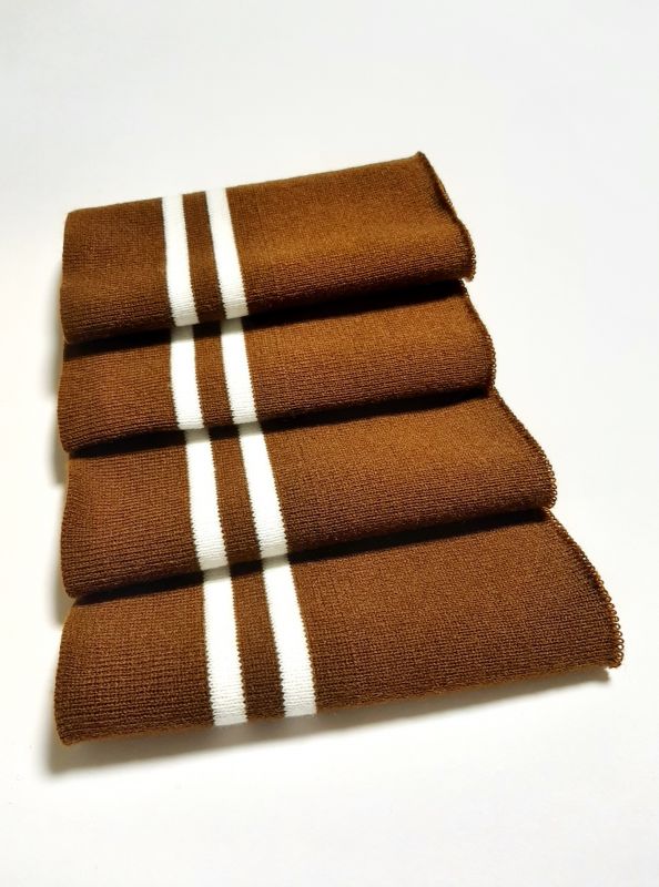 Дов'яз-манжет 16х100см какао+2 смужки білий Акрил подвійний