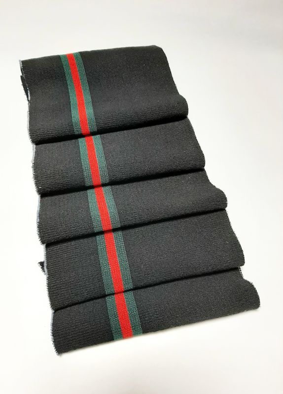 Довяз-манжет 16х160см черный 3полоски (гучи) красный+зеленый хб двойной