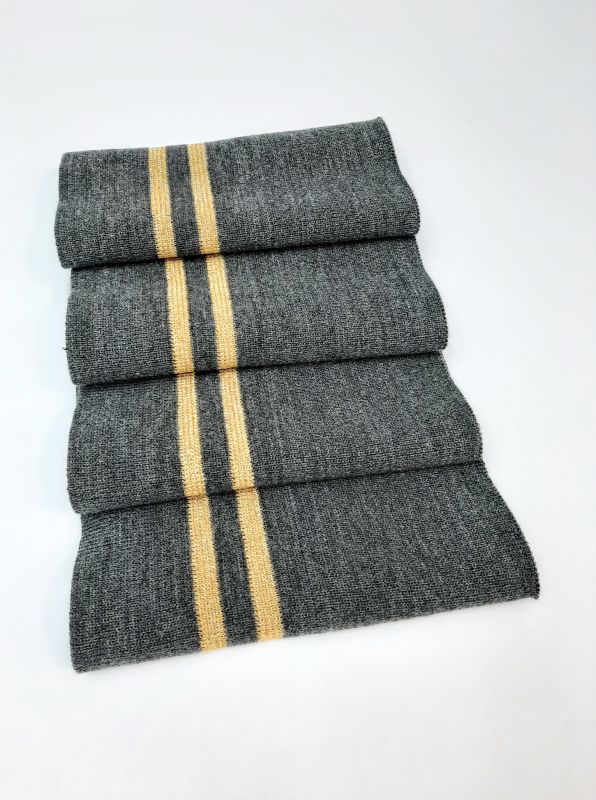 Дов'яз-манжет 16х100см т.сірий+2 смужки золото акрил подвійний