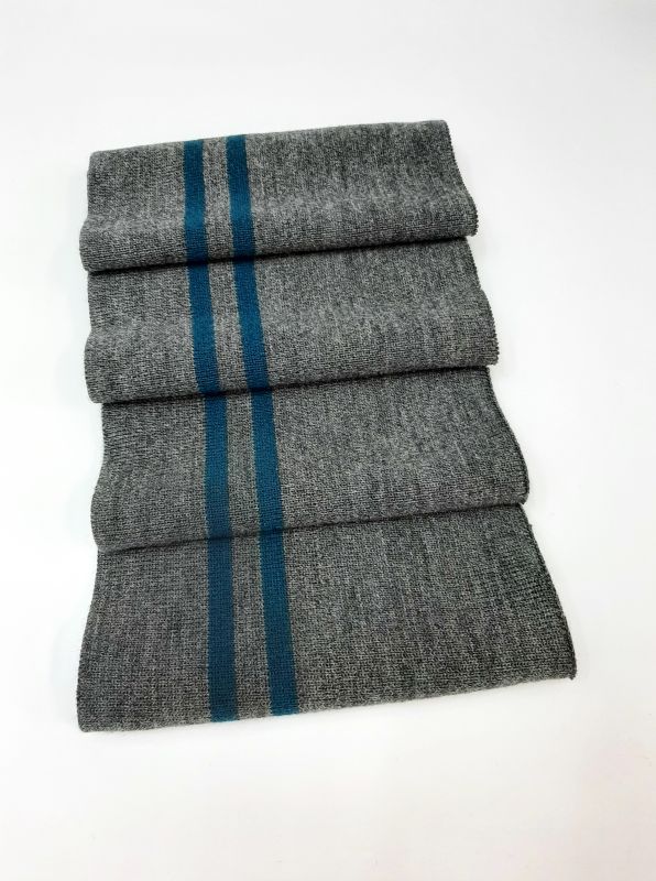 Дов'яз-манжет 16х100см т.сірий+2 смужки мор. хвиля Акрил подвійний