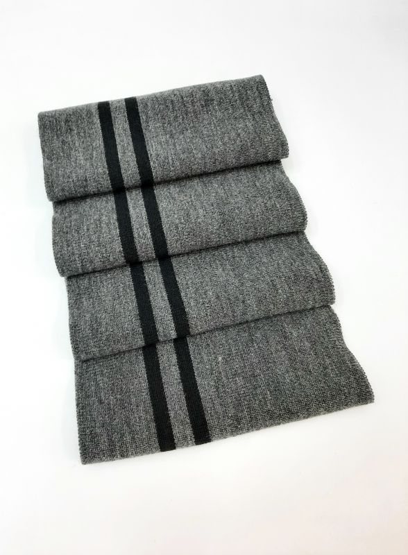 Дов'яз-манжет 16х100см т.сірий+2 смужки чорний Акрил подвійний