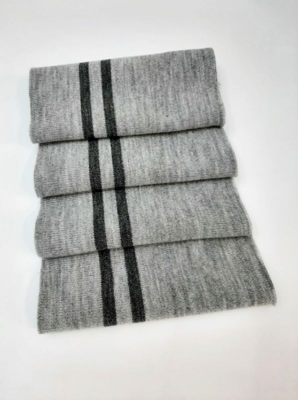 Дов'яз-манжет 16х100см св.сірий+2 смужки т.сірий Акрил подвійний