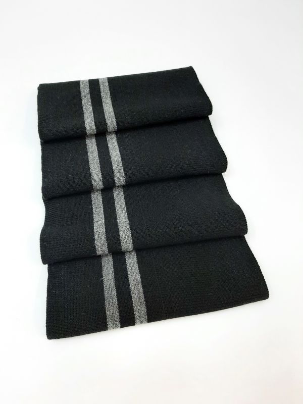 Дов'яз-манжет 16х100cм чорний+2 смужки т.сірий Акрил подвійний