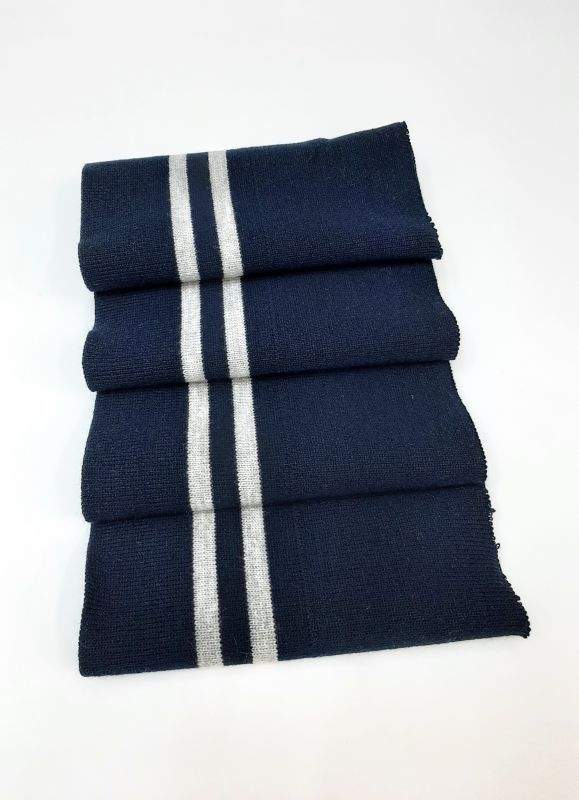 Дов'яз-манжет 16х100см т.синій+2 смужки св.сірий Акрил подвійний