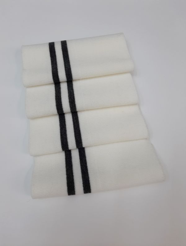 Дов'яз-манжет 16х100см білий+2 смужки т.сірий Акрил подвійний