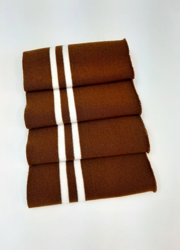 Дов'яз-манжет 16х100см шоколад+2 смужки молочний Акрил подвійний