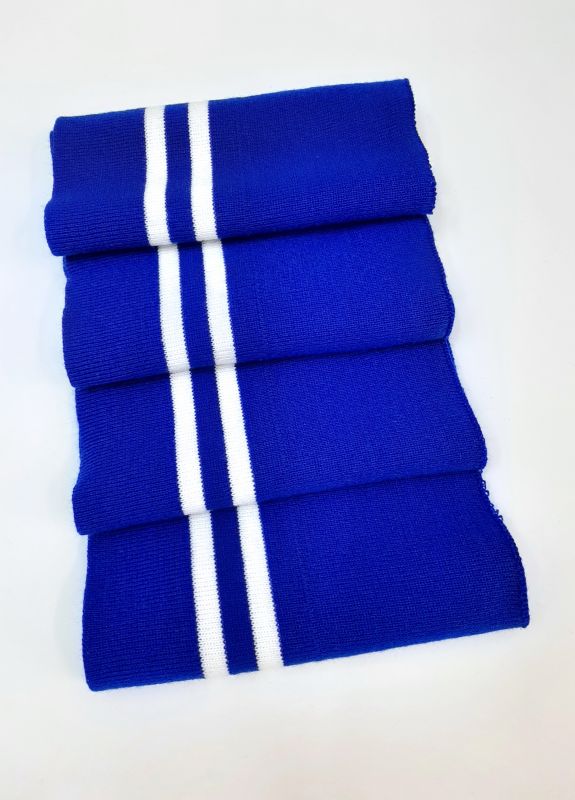 Довяз-манжет 16х100см электрик+2полоски белый хб двойной