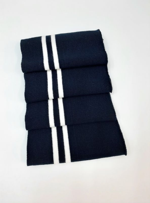 Дов'яз-манжет 16х100см т.синій+2 смужки білий Акрил подвійний