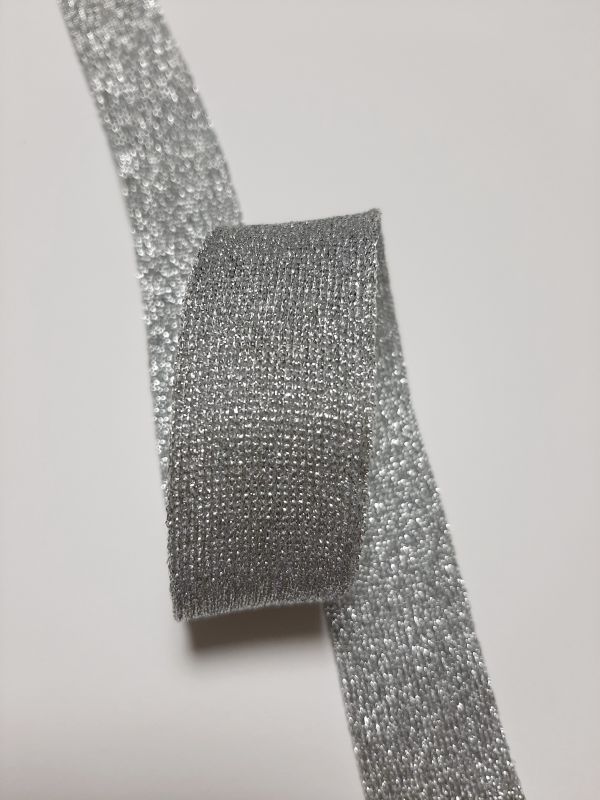 Тасьма-лампас трикотаж 2,5см срібло