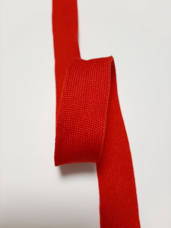 Тасьма-лампас трикотаж 2см червоний однотон