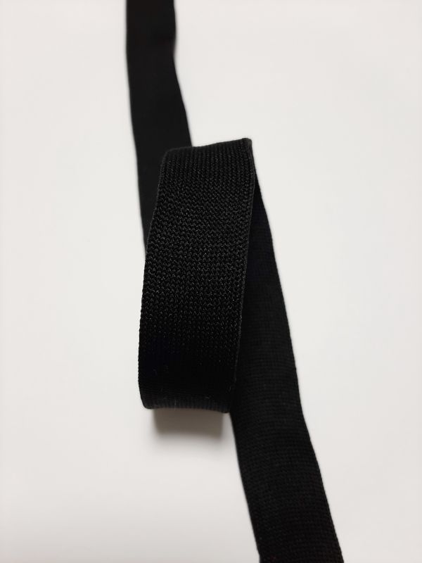 Тасьма-лампас трикотаж 2см чорний однотон