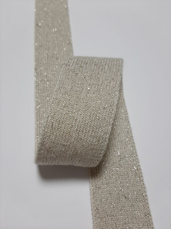 Тасьма-лампас трикотаж 3см Св.золото люрекс. Основа бавовна