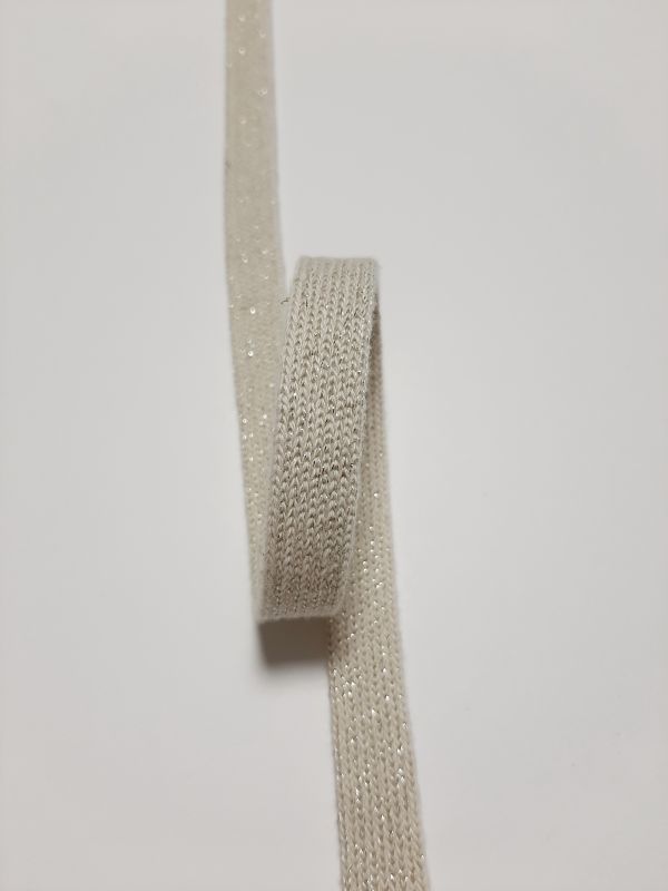 Тасьма-Шнур 12мм Св.золото люрекс Інтерлок. Основа бавовна