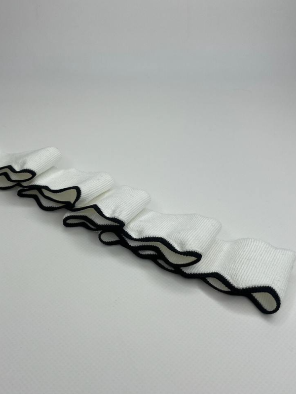 Довяз-манжет 4х100 см Уголок белый+черный край ХБ одинарный