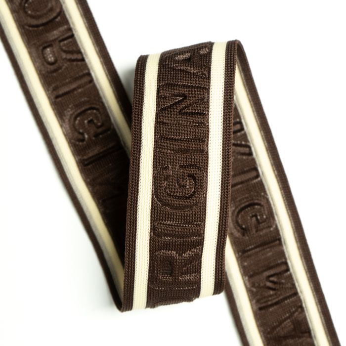 Тасьма-лампас трикотаж 4 см ORIGINAL Коричневий обʼємний