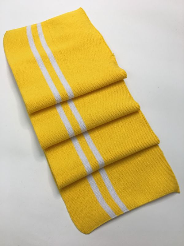 Довяз-манжет 16х100см желтый+2полоски белый хб двойной