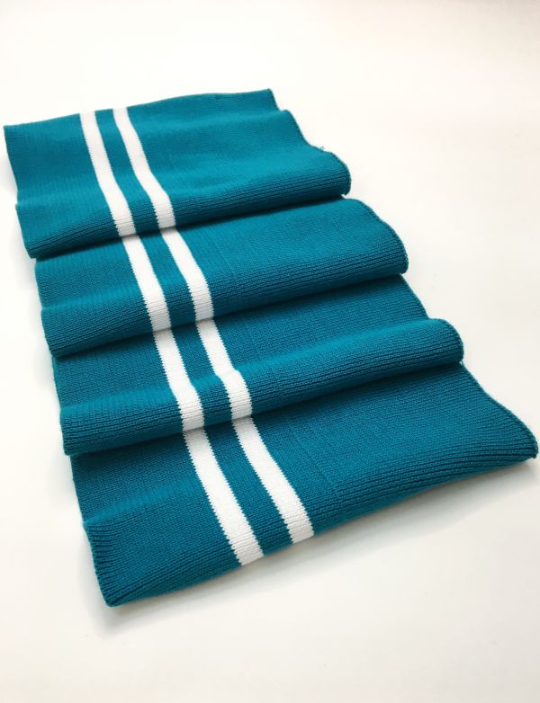 Довяз-манжет 16х100см аквамарин+2полоски белый хб двойной