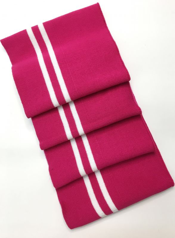 Довяз-манжет 16х100см фуксия+2полоски белый хб двойной