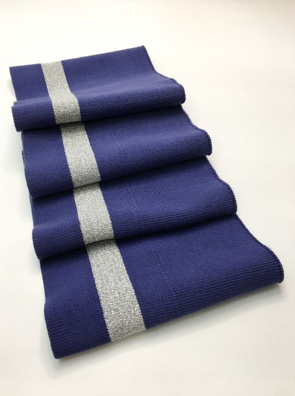 Довяз-манжет 16х100см джинс+1полоса 22мм серебро хб двойной