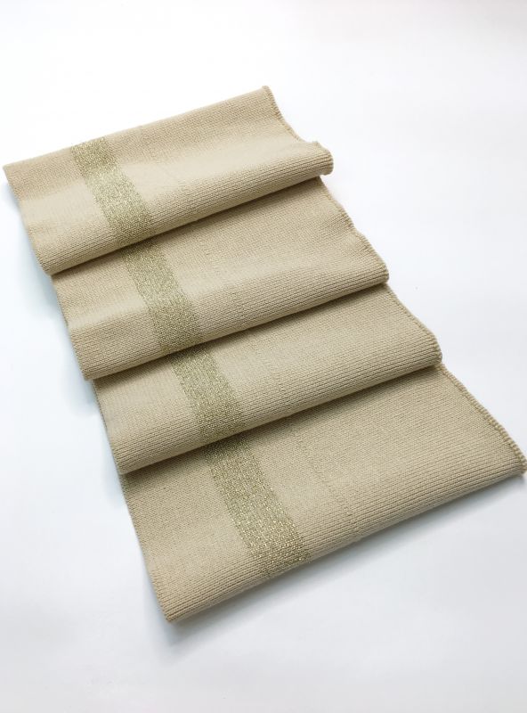 Довяз-манжет 16х100см бежевый+1полоса 22мм золото хб двойной