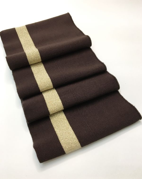 Довяз-манжет 16х100см шоколад+1полоса 22мм золото хб двойной