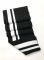 Дов'яз-манжет 15х100см чорний+2 смужки білий люрекс бавовна+еластан одинарний/подвійний