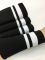 Дов'яз-манжет 15х100см чорний+2 смужки білий люрекс бавовна+еластан одинарний/подвійний