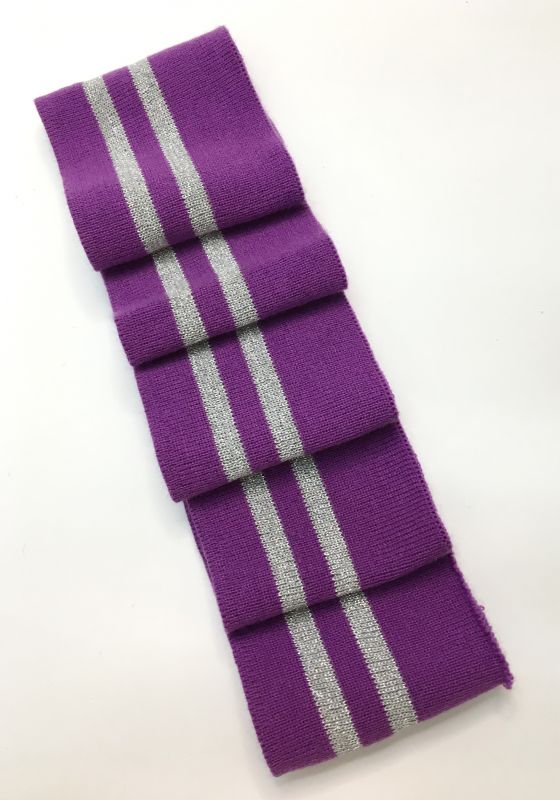 Довяз-манжет 8х100см сирень+2полоски серебро Акрил одинарный