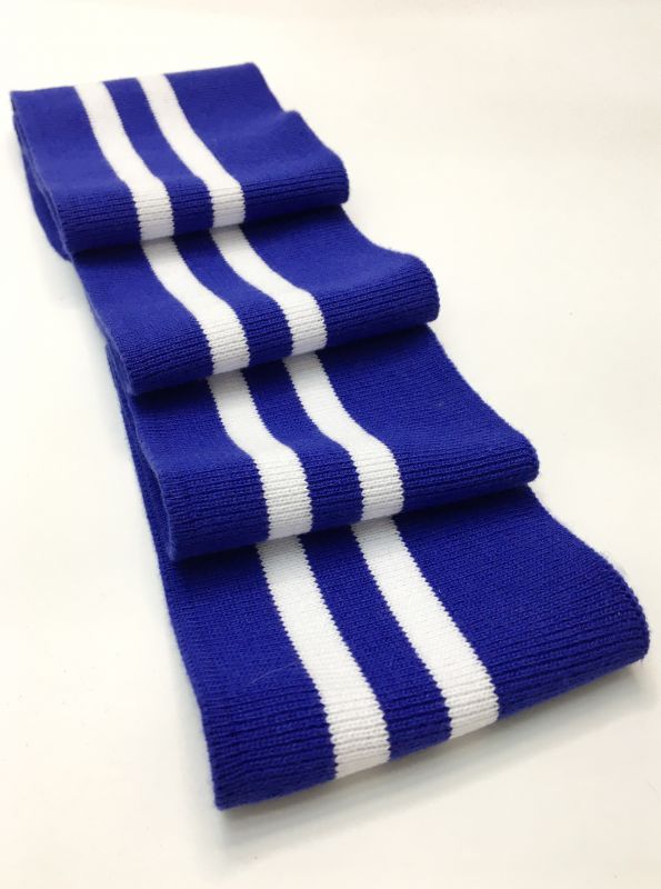 Довяз-манжет 8х100см электрик+2полоски белый  ХБ одинарный